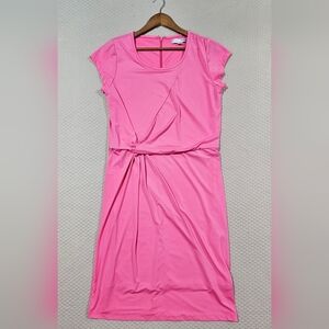 Larry LavIne Tahari Pink Cap Sleeves Sheath‎ Cocktail Dress Size L